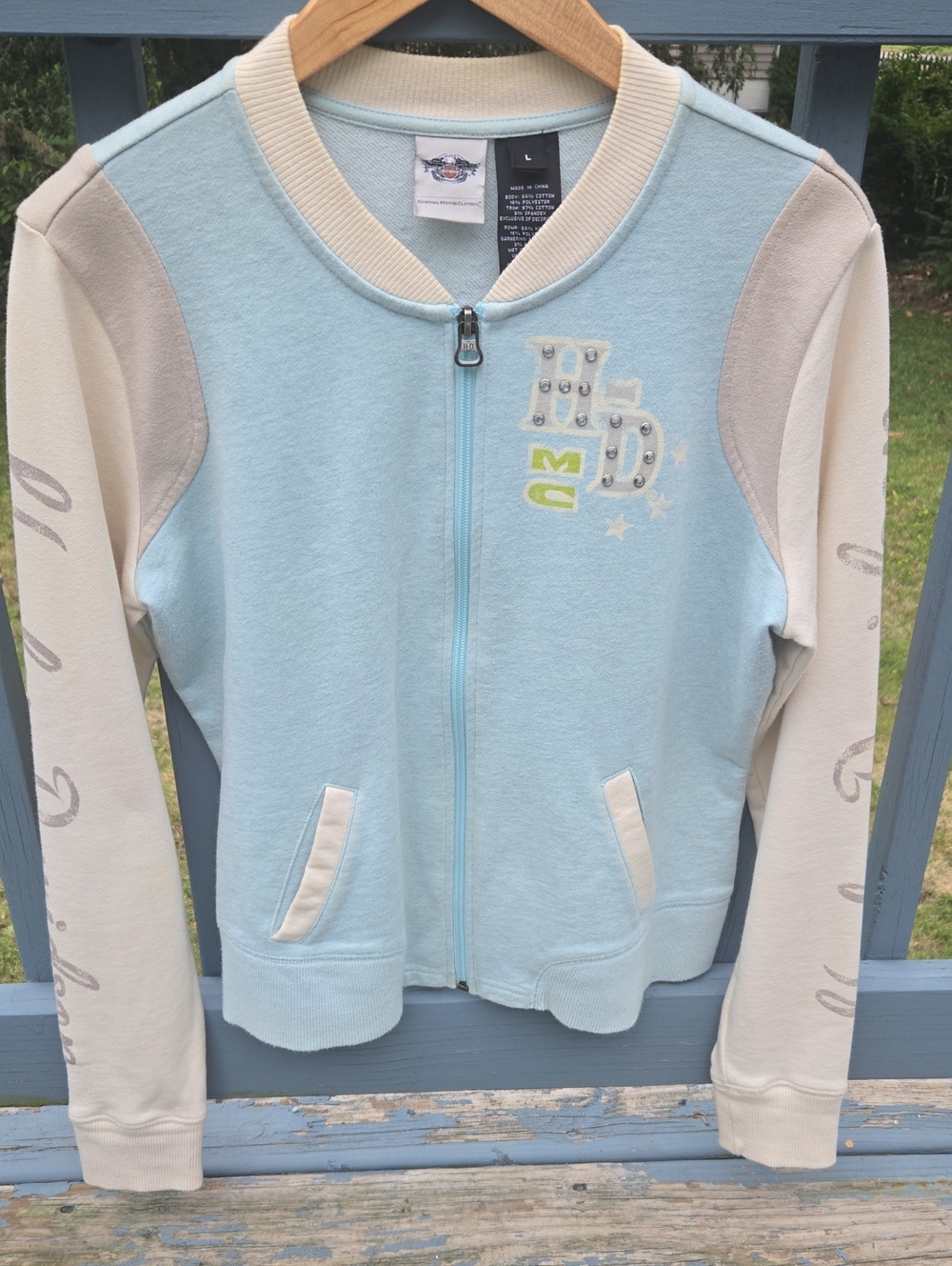 Harley-Davidson Light Blue & Cream Girls Zip Hoodie